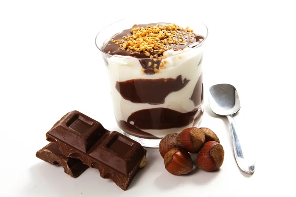 Cioccolato e crema dessert — Foto Stock