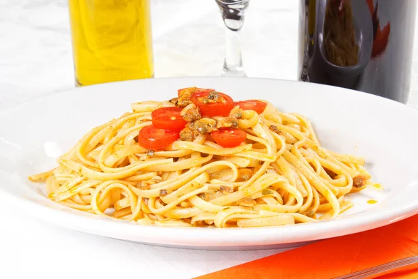 Spaghetti alle vongole — Foto Stock