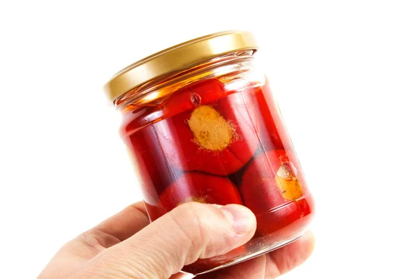 Chilli papričky v oleji — Stock fotografie