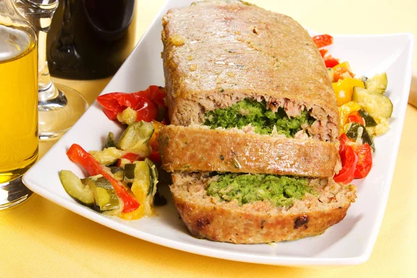 Spinach meatloaf — Stock Photo, Image