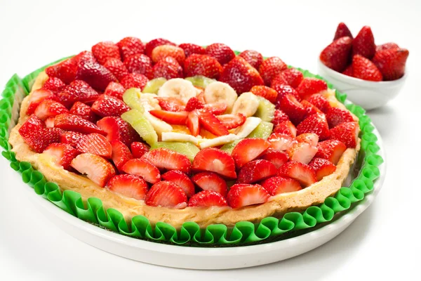 Fresas, plátanos, pastel de kiwi —  Fotos de Stock