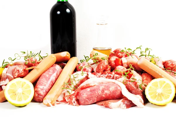 Variety meats on a white background — Stock Photo, Image