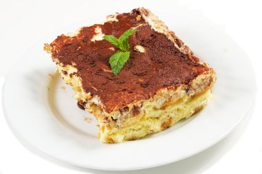 kahve kek üzerine beyaz