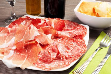 jambon ve et ürünleri ile Pancakes