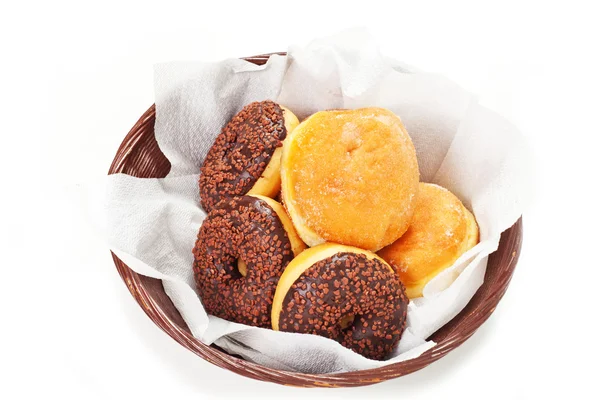 Slagroom en chocolade donuts — Stockfoto