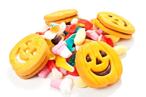 Halloween biscuits and candy — Stock Photo, Image