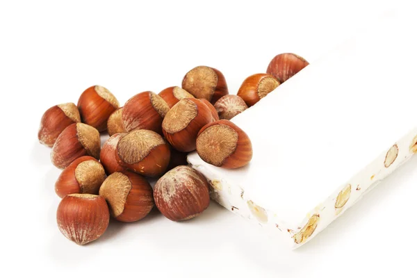 Nugát a lískových ořechů — Stock fotografie