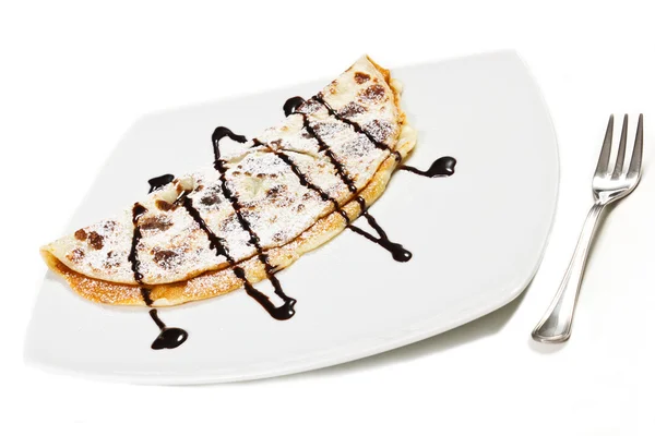 Crepes with cream chocolate — Stock Photo, Image