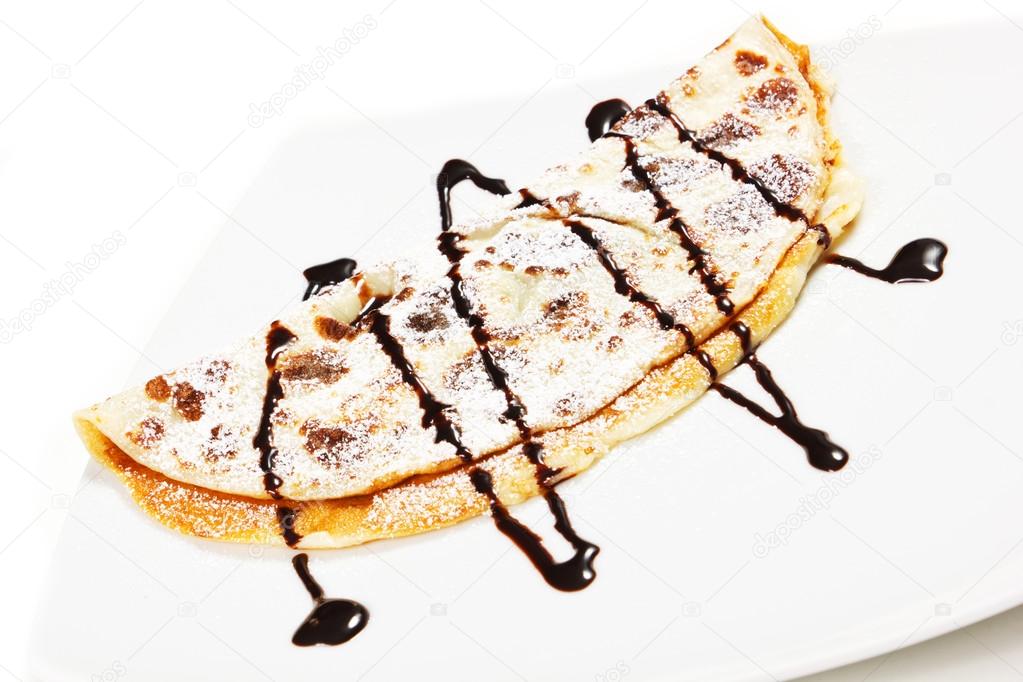 crepes with cream chocolate