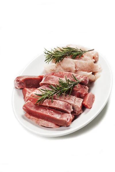 Carne sul bianco — Foto Stock