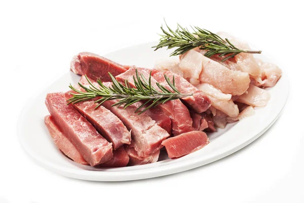 Vlees op de witte — Stockfoto