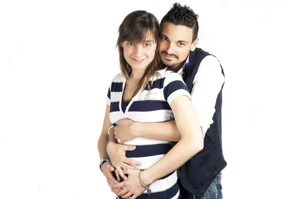 Boy and pregnant girl — Stock Photo, Image