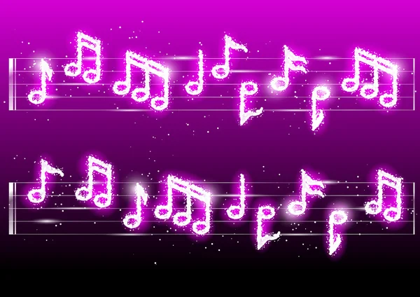 Notas musicales de fuegos artificiales vectoriales — Vector de stock