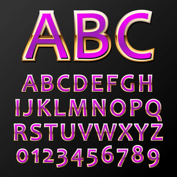 Vector metalen lettertype Stockillustratie