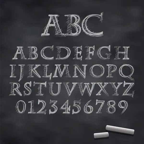 Векторный меловой шрифт — стоковый вектор
