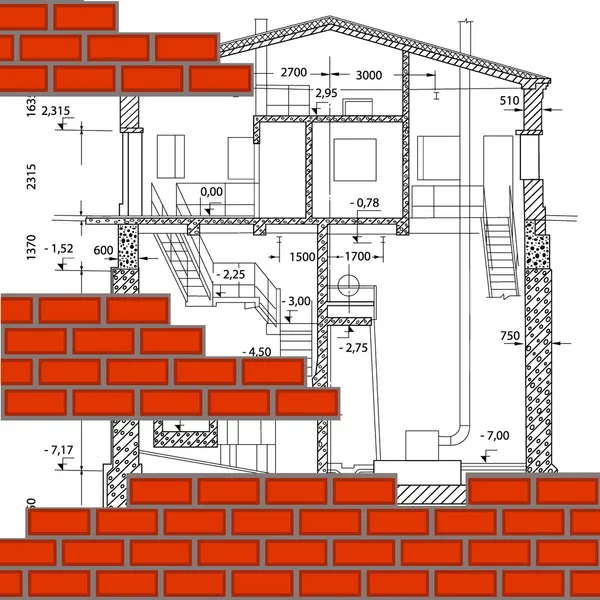 Illustrazione della casa a due piani — Vettoriale Stock