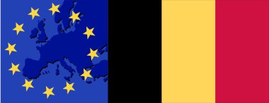 Belçika ve Avrupa Birliği bayrağı