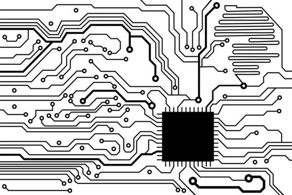 Tablero de circuito informático — Vector de stock