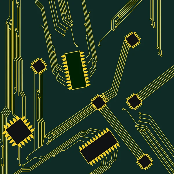 Tablero de circuito informático — Archivo Imágenes Vectoriales