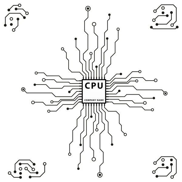 Tablero de circuito informático — Vector de stock