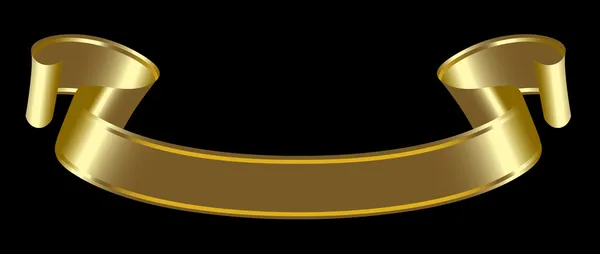 Goldene Schleife auf schwarzem Hintergrund — Stockvektor