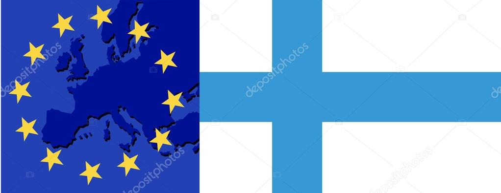 Flag of Finland and EU