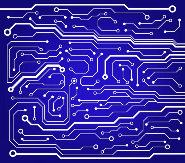 Schéma de circuit imprimé. technologie abstraite fond vectoriel — Image vectorielle