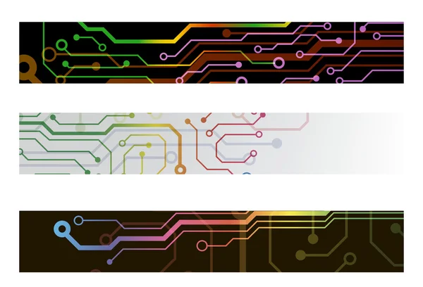Techno circuit web banners. EPS10 vector illustration — Stock Vector