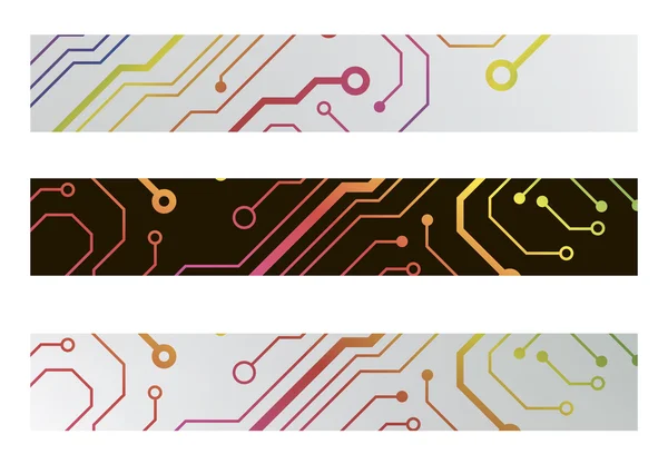 Banners web de circuito techno. Ilustración vectorial EPS10 — Vector de stock