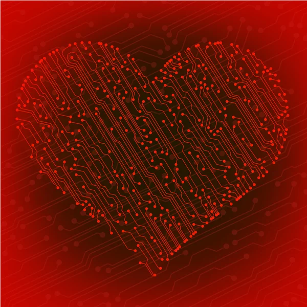 Valentine's day circuit heart. vecteur eps10 — Image vectorielle