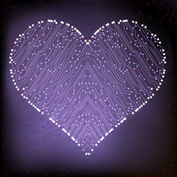 Valentine's day circuit heart. vecteur eps10 — Image vectorielle