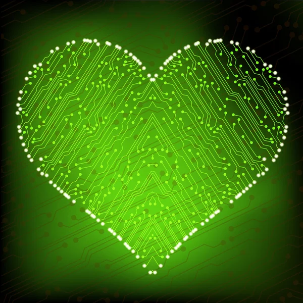 Valentine's day circuit heart. eps10 vector — Stock Vector