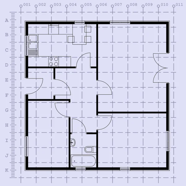 Home Plan Blueprint Hintergrund. Vektorillustration — Stockvektor