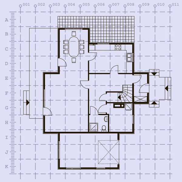 Home plan blueprint background. vector illustration — Stock Vector