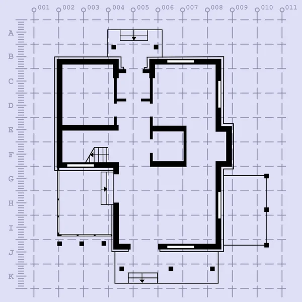 Home Plan Blueprint Hintergrund. Vektorillustration — Stockvektor