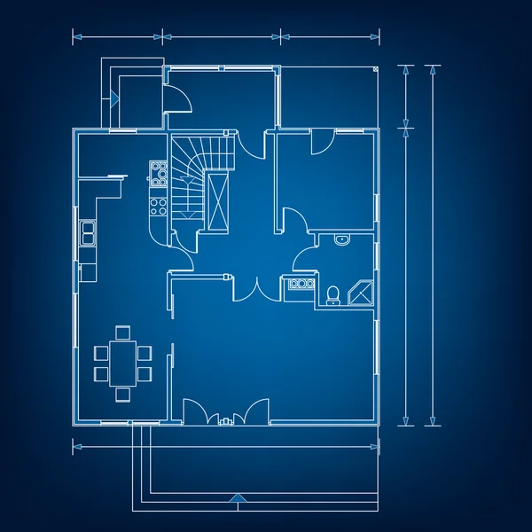 Home planimetria sfondo. illustrazione vettoriale — Vettoriale Stock