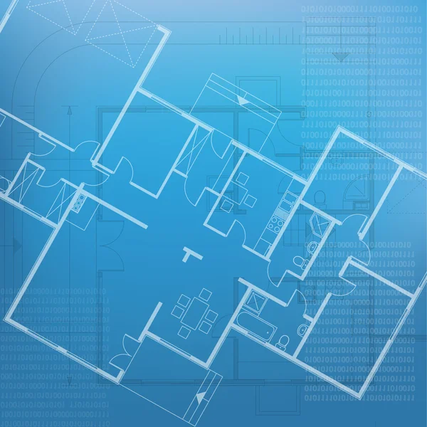 Home Plan Blueprint Hintergrund. Vektorillustration — Stockvektor