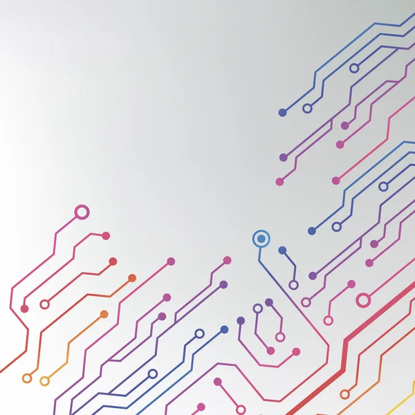 Schema del circuito stampato. tecnologia astratta hi-tech tessitura circuito — Vettoriale Stock