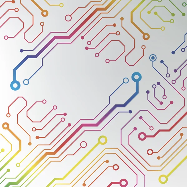 Schema del circuito stampato. tecnologia astratta hi-tech tessitura circuito — Vettoriale Stock