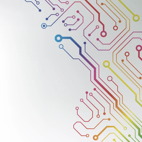 Schema del circuito stampato. tecnologia astratta hi-tech tessitura circuito — Vettoriale Stock