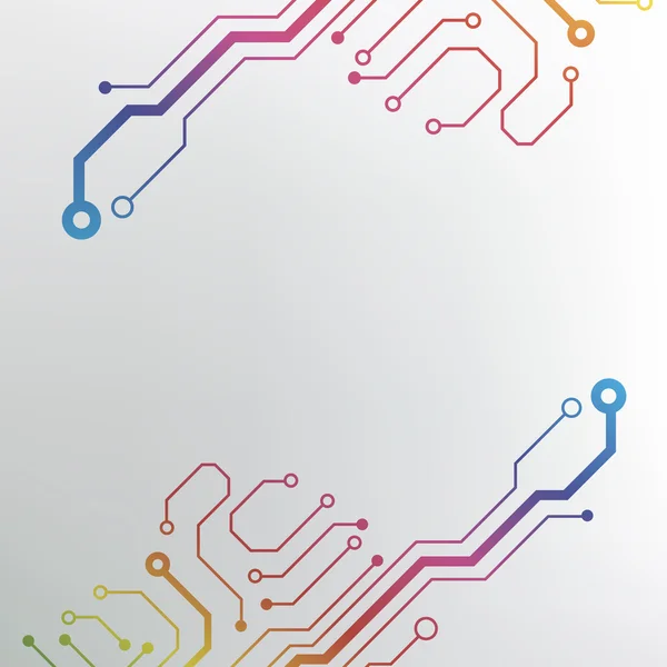 Schema del circuito stampato. tecnologia astratta hi-tech tessitura circuito — Vettoriale Stock