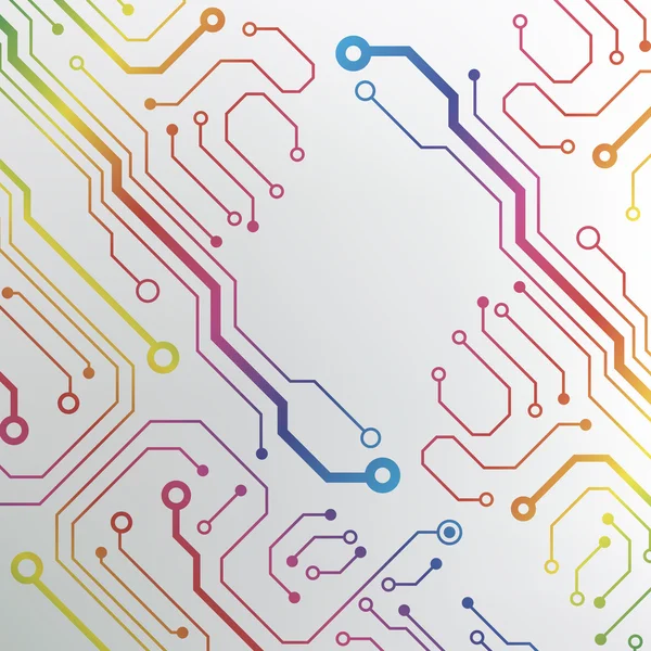 Schema del circuito stampato. tecnologia astratta hi-tech tessitura circuito — Vettoriale Stock