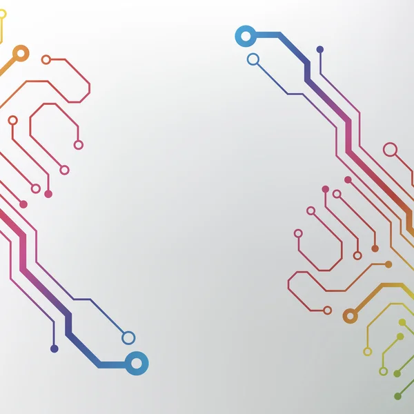 Schema del circuito stampato. tecnologia astratta hi-tech tessitura circuito — Vettoriale Stock