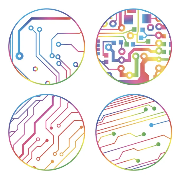 Ensemble de boules de circuit colorées vectorielles — Image vectorielle