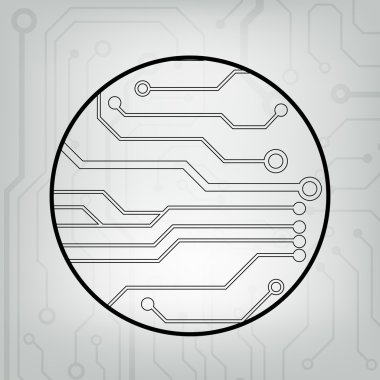 eps10 vektör siyah ve gri daire topu arka devre