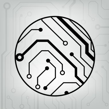 eps10 vektör siyah ve gri daire topu arka devre