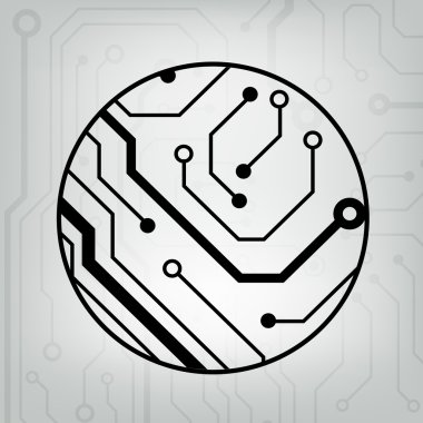 eps10 vektör siyah ve gri daire topu arka devre