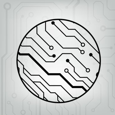 eps10 vektör siyah ve gri daire topu arka devre