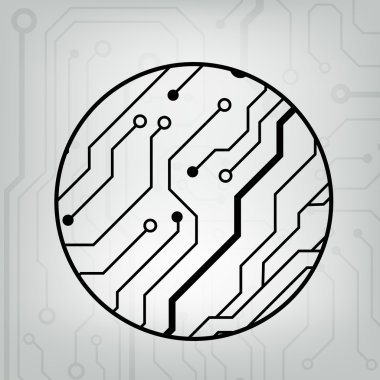 eps10 vektör siyah ve gri daire topu arka devre