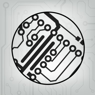 eps10 vektör siyah ve gri daire topu arka devre